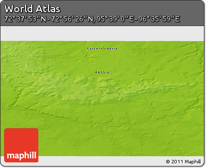 Physical 3D Map of the Area around 72° 47' 9" N, 96° 7' 30" E