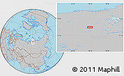 Gray Location Map of the area around 72° 47' 9" N, 96° 7' 30" E