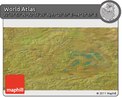 Satellite 3D Map of the Area around 72° 47' 9" N, 97° 49' 29" E