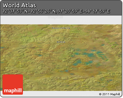 Satellite 3D Map of the Area around 72° 47' 9" N, 97° 49' 29" E