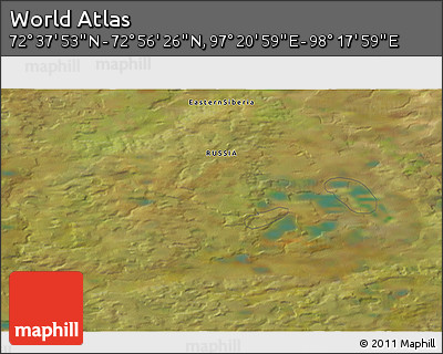 Satellite 3D Map of the Area around 72° 47' 9" N, 97° 49' 29" E