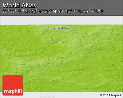Physical 3D Map of the Area around 72° 47' 9" N, 98° 40' 30" E
