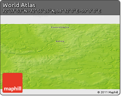 Physical 3D Map of the Area around 72° 47' 9" N, 98° 40' 30" E