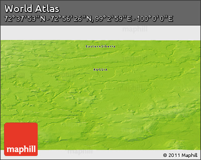 Physical 3D Map of the Area around 72° 47' 9" N, 99° 31' 30" E