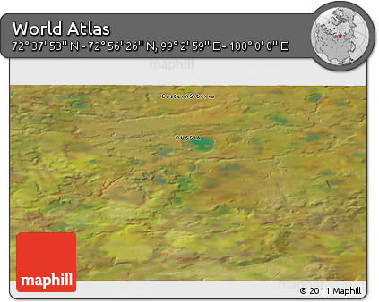 Satellite 3D Map of the Area around 72° 47' 9" N, 99° 31' 30" E