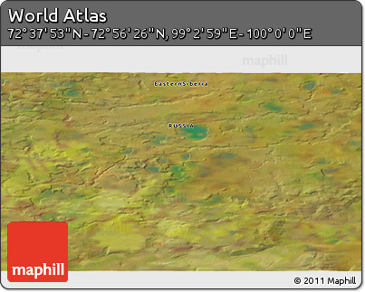 Satellite 3D Map of the Area around 72° 47' 9" N, 99° 31' 30" E