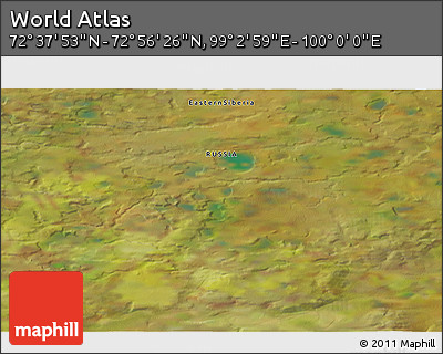 Satellite 3D Map of the Area around 72° 47' 9" N, 99° 31' 30" E