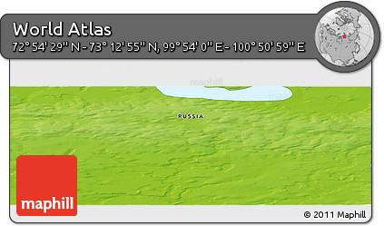 Physical Panoramic Map of the Area around 73° 3' 42" N, 100° 22' 30" E