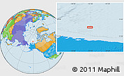 Political Location Map of the area around 73° 3' 42" N, 151° 13' 29" W