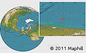 Satellite Location Map of the area around 73° 3' 42" N, 151° 13' 29" W