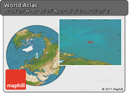 Satellite Location Map of the Area around 73° 3' 42" N, 34° 4' 30" E