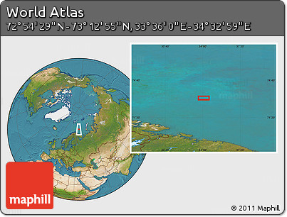 Satellite Location Map of the Area around 73° 3' 42" N, 34° 4' 30" E
