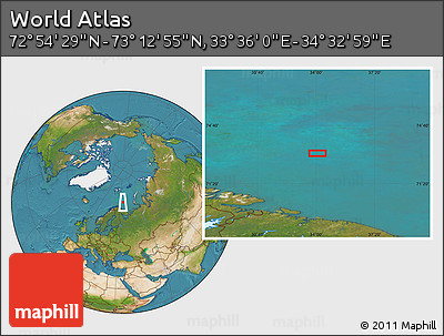 Satellite Location Map of the Area around 73° 3' 42" N, 34° 4' 30" E