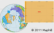 Political Location Map of the area around 73° 3' 42" N, 38° 10' 29" W