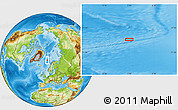 Physical Location Map of the area around 73° 3' 42" N, 3° 28' 30" E