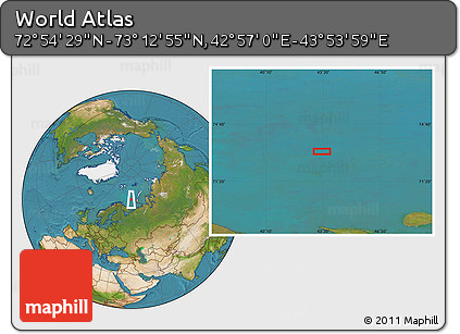 Satellite Location Map of the Area around 73° 3' 42" N, 43° 25' 29" E