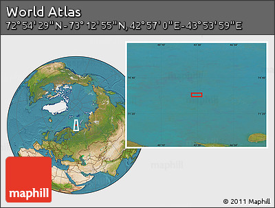 Satellite Location Map of the Area around 73° 3' 42" N, 43° 25' 29" E