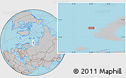 Gray Location Map of the area around 73° 3' 42" N, 51° 4' 30" E