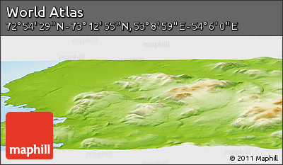 Physical Panoramic Map of the Area around 73° 3' 42" N, 53° 37' 30" E