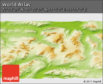 Physical 3D Map of the Area around 73° 3' 42" N, 54° 28' 30" E