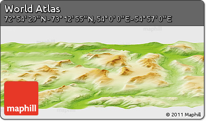 Physical Panoramic Map of the Area around 73° 3' 42" N, 54° 28' 30" E