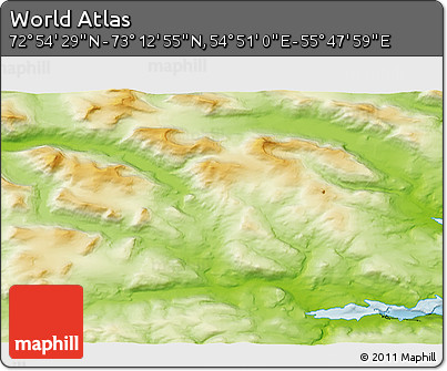 Physical 3D Map of the Area around 73° 3' 42" N, 55° 19' 30" E