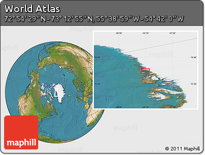 Satellite Location Map of the Area around 73° 3' 42" N, 55° 10' 29" W