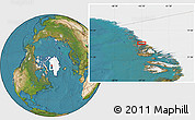 Satellite Location Map of the area around 73° 3' 42" N, 55° 10' 29" W