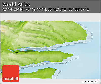 Physical 3D Map of the Area around 73° 3' 42" N, 56° 10' 29" E