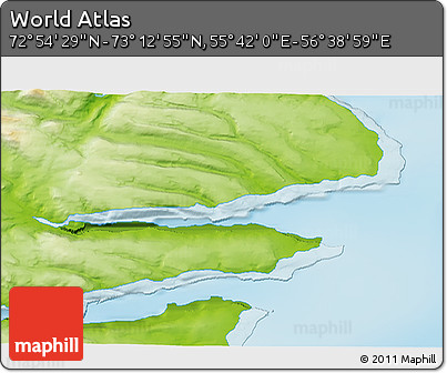 Physical 3D Map of the Area around 73° 3' 42" N, 56° 10' 29" E