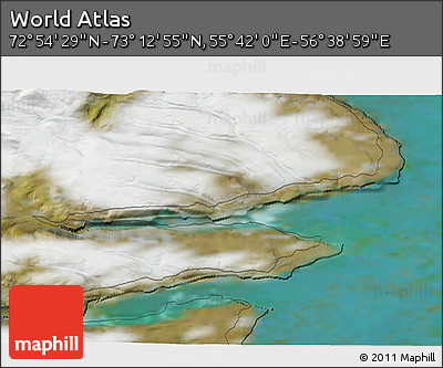 Satellite 3D Map of the Area around 73° 3' 42" N, 56° 10' 29" E