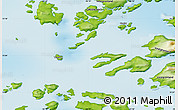 Physical Map of the area around 73° 3' 42" N, 56° 1' 29" W