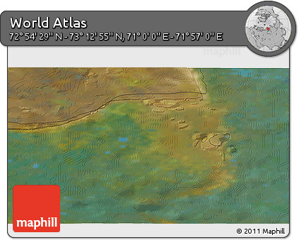 Satellite 3D Map of the Area around 73° 3' 42" N, 71° 28' 29" E