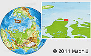 Physical Location Map of the area around 73° 3' 42" N, 72° 19' 29" E