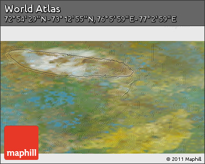Satellite 3D Map of the Area around 73° 3' 42" N, 76° 34' 29" E