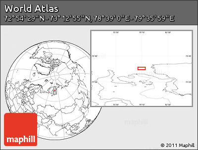 Blank Location Map of the Area around 73° 3' 42" N, 79° 7' 30" E