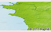 Physical 3D Map of the area around 73° 3' 42" N, 80° 49' 29" E