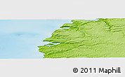 Physical Panoramic Map of the area around 73° 3' 42" N, 89° 10' 30" W