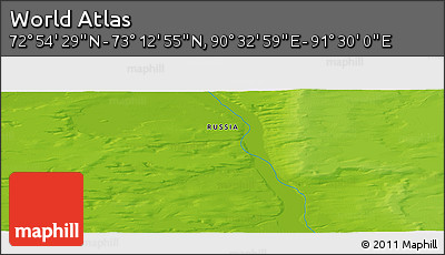 Physical Panoramic Map of the Area around 73° 3' 42" N, 91° 1' 30" E
