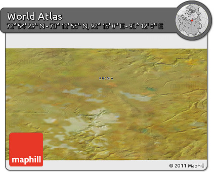Satellite 3D Map of the Area around 73° 3' 42" N, 92° 43' 29" E