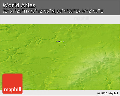 Physical 3D Map of the Area around 73° 3' 42" N, 93° 34' 29" E