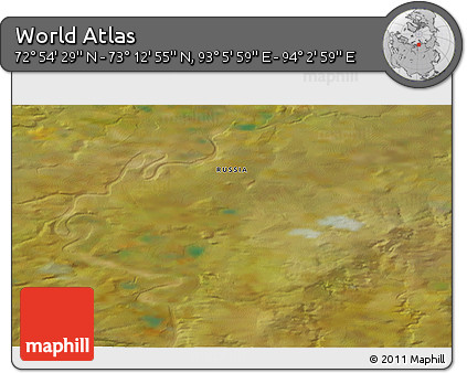 Satellite 3D Map of the Area around 73° 3' 42" N, 93° 34' 29" E