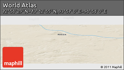 Shaded Relief Panoramic Map of the Area around 73° 3' 42" N, 94° 25' 30" E