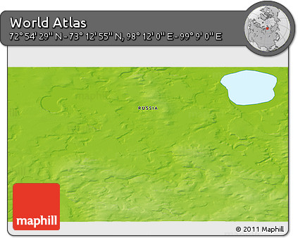 Physical 3D Map of the Area around 73° 3' 42" N, 98° 40' 30" E