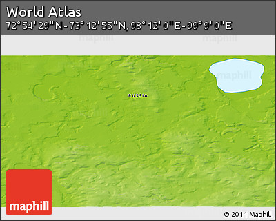 Physical 3D Map of the Area around 73° 3' 42" N, 98° 40' 30" E