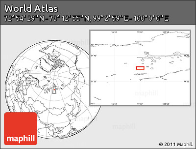 Blank Location Map of the Area around 73° 3' 42" N, 99° 31' 30" E
