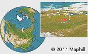 Satellite Location Map of the area around 73° 3' 42" N, 99° 31' 30" E