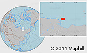 Gray Location Map of the area around 73° 20' 8" N, 130° 7' 30" E, hill shading