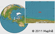 Satellite Location Map of the area around 73° 20' 8" N, 146° 7' 30" W