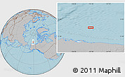 Gray Location Map of the area around 73° 20' 8" N, 151° 13' 29" W, hill shading